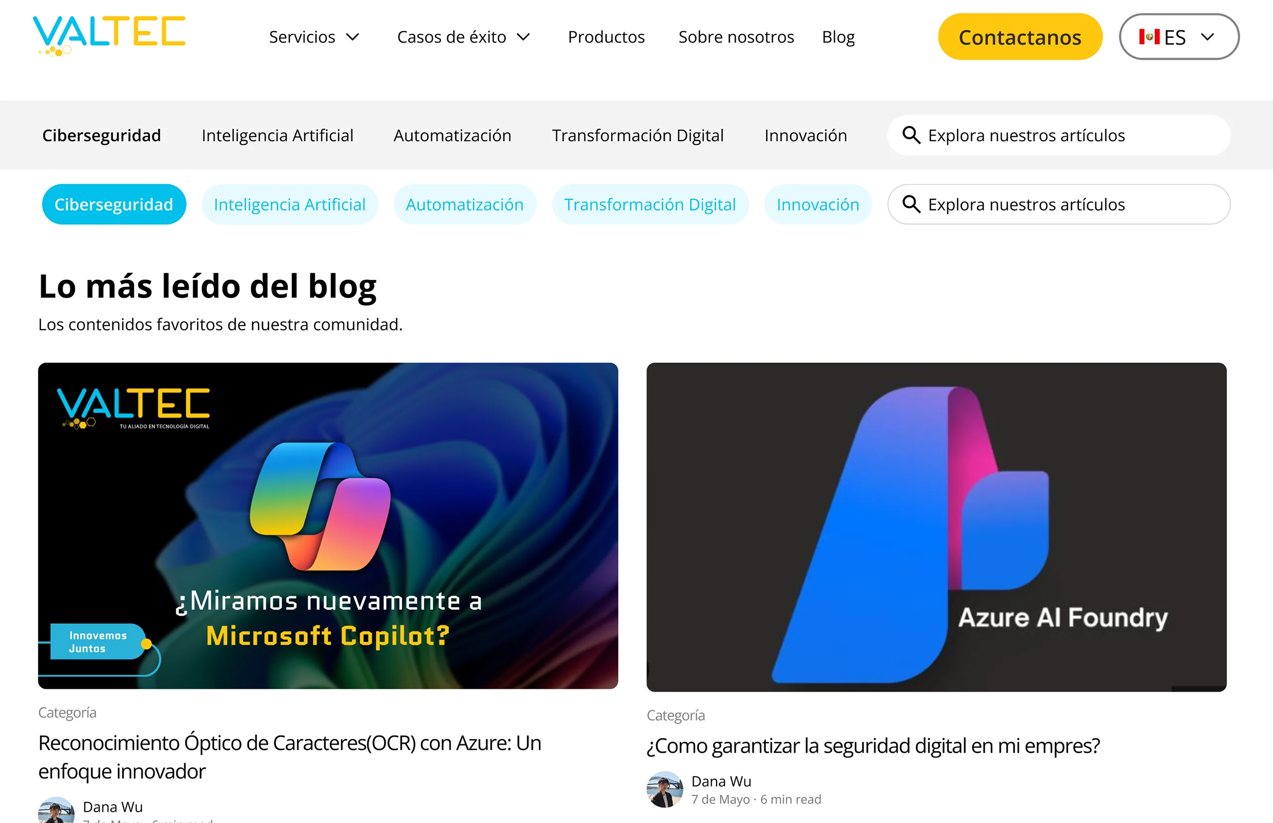 Rediseño web corporativo — Blog