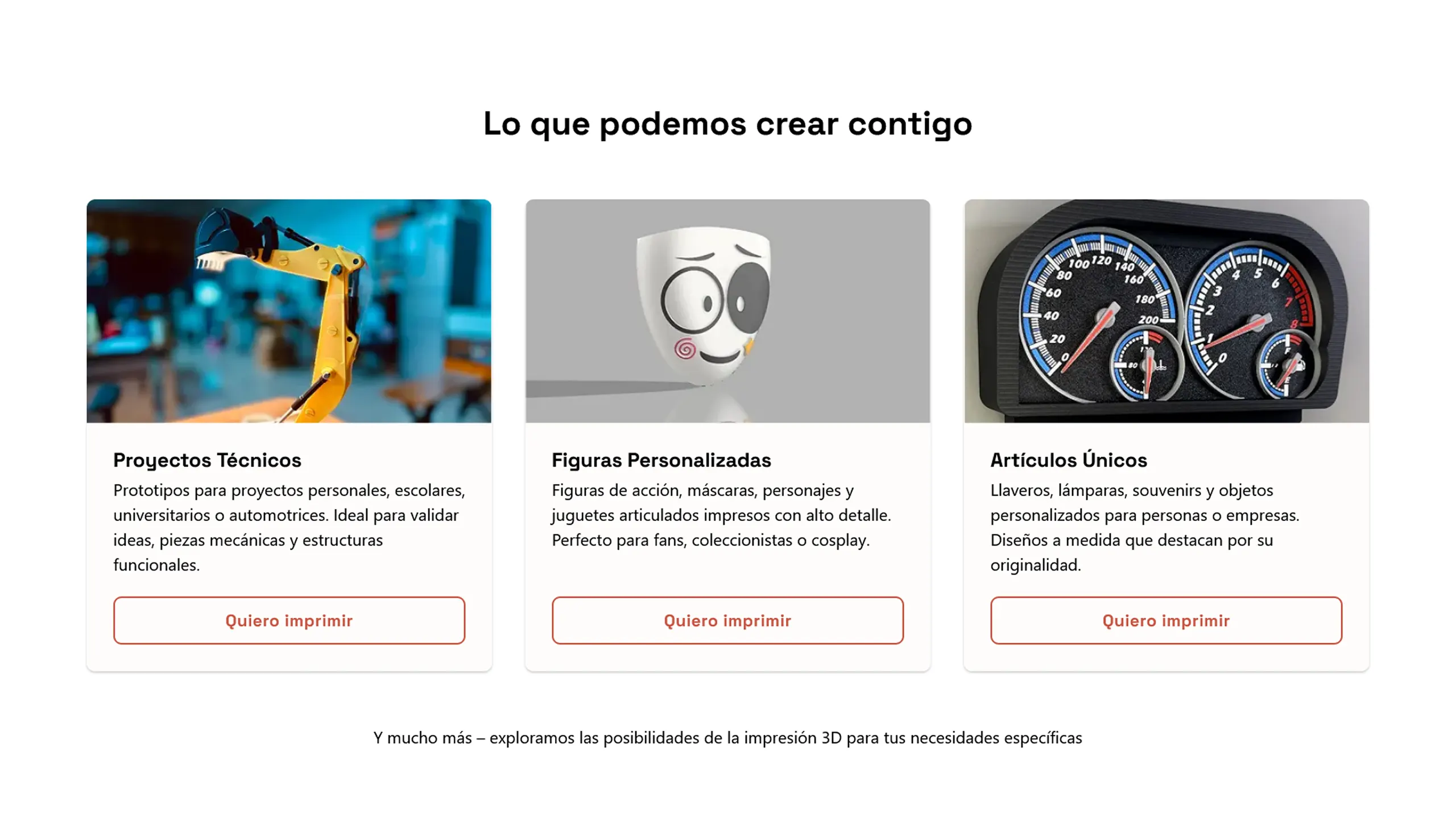 Web de impresión 3D — Servicios